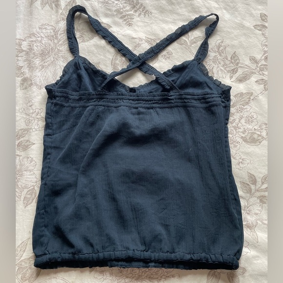 Abercrombie Y2K Navy Button Down Ruffle Cami Tie Waist Small Bratz Mallcore VTG - Picture 2 of 8